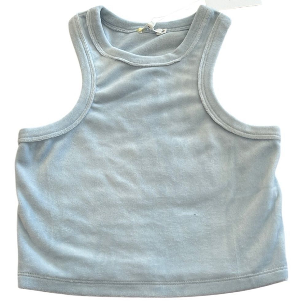 Nia the brand Light Blue velour  Sleeveless Tank Top size medium new with tags